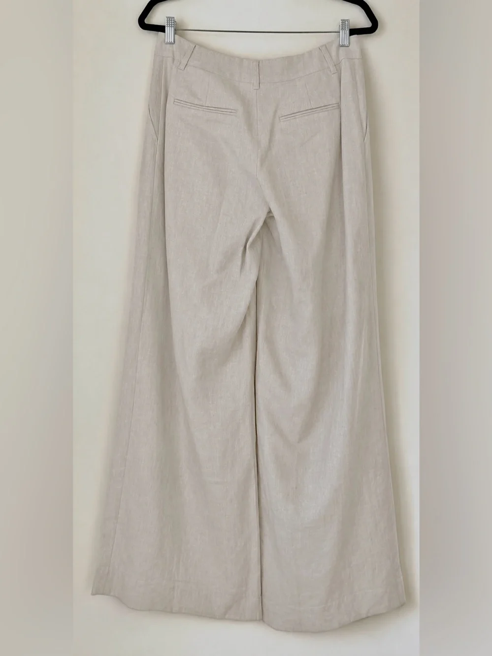 NWOT Reformation Linen Wide Leg Asher Trouser Pants Oatmeal Size 2